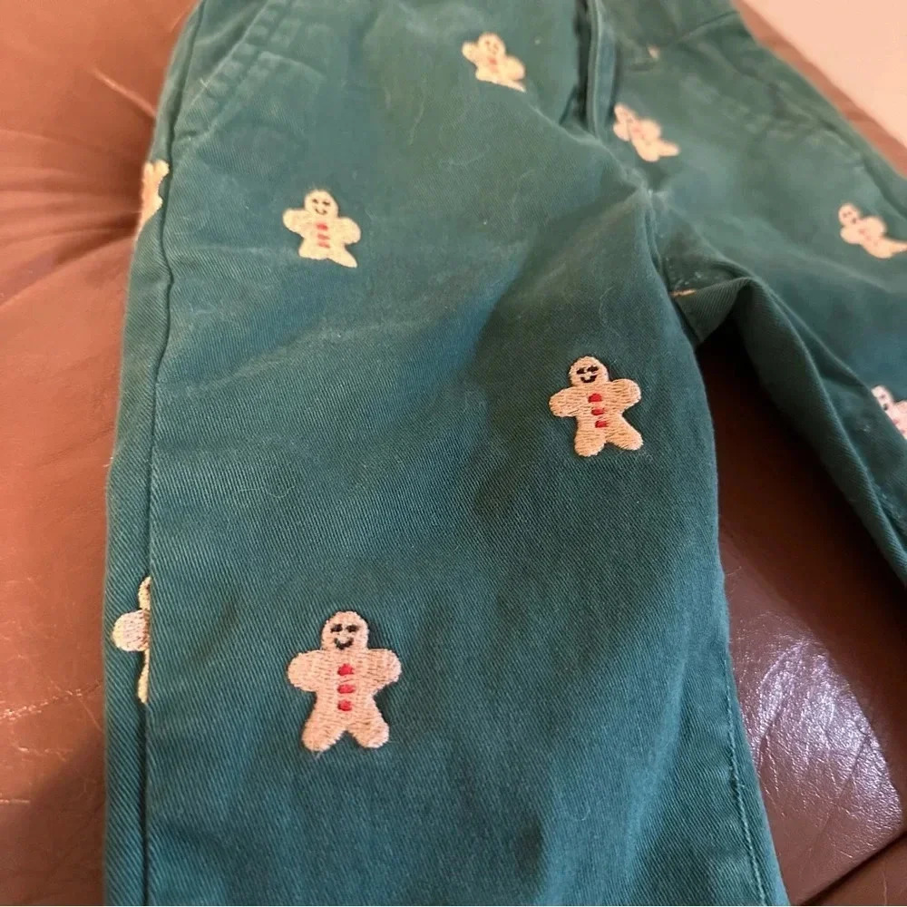 Gymboree Boys Pants Gingerbread Embroidered Pants Size 12-18mo - Picture 2 of 3